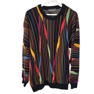 Tundra Canada 3D Knit Long Sleeve Sweater, Coogi Style, Pullover, Light, Size M
